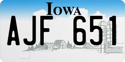 IA license plate AJF651