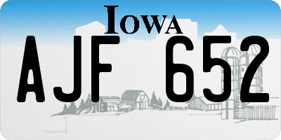 IA license plate AJF652