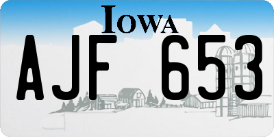 IA license plate AJF653