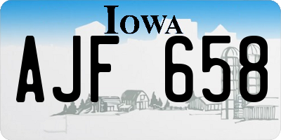 IA license plate AJF658