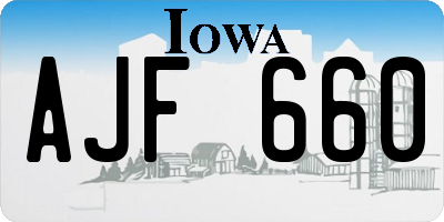 IA license plate AJF660