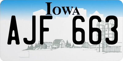 IA license plate AJF663