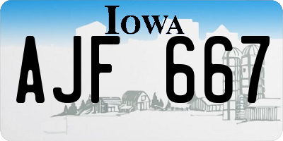IA license plate AJF667
