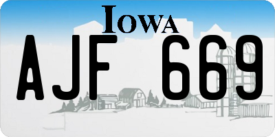 IA license plate AJF669