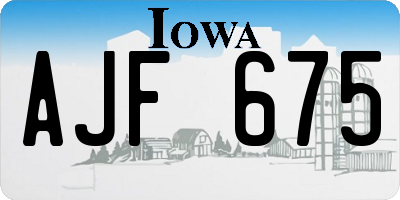IA license plate AJF675