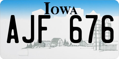 IA license plate AJF676
