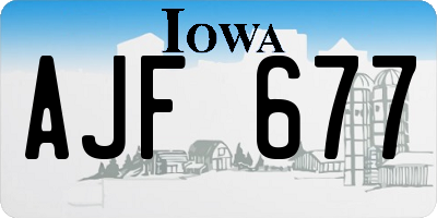 IA license plate AJF677