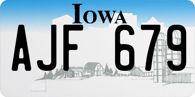IA license plate AJF679