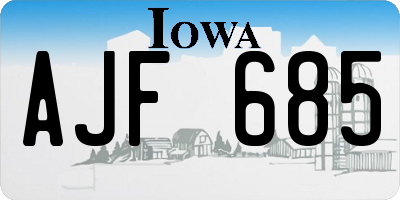 IA license plate AJF685