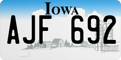 IA license plate AJF692