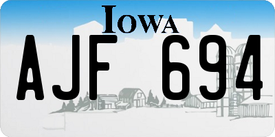 IA license plate AJF694