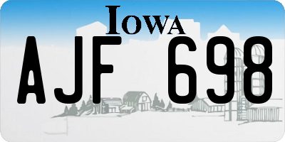 IA license plate AJF698