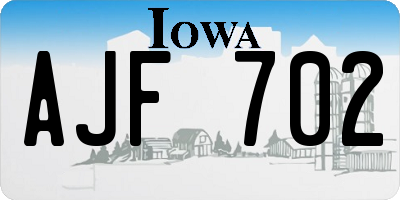 IA license plate AJF702
