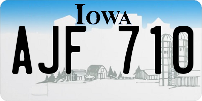 IA license plate AJF710