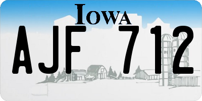 IA license plate AJF712