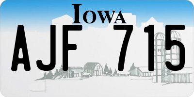 IA license plate AJF715