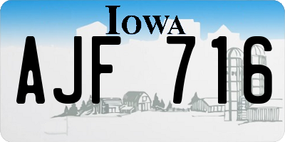 IA license plate AJF716