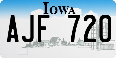 IA license plate AJF720