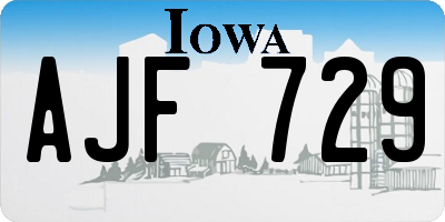 IA license plate AJF729