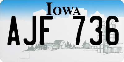IA license plate AJF736
