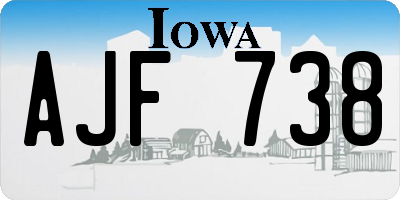 IA license plate AJF738