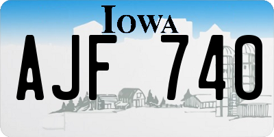 IA license plate AJF740