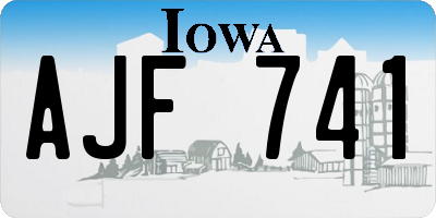 IA license plate AJF741