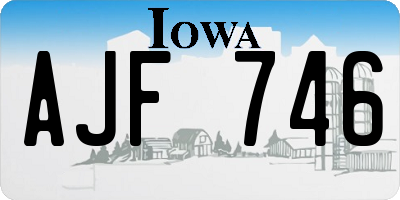 IA license plate AJF746