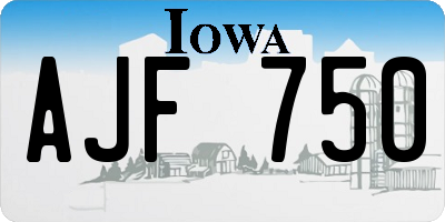 IA license plate AJF750