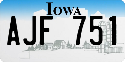 IA license plate AJF751