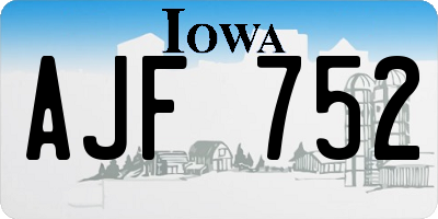 IA license plate AJF752