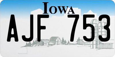IA license plate AJF753