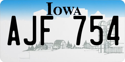 IA license plate AJF754