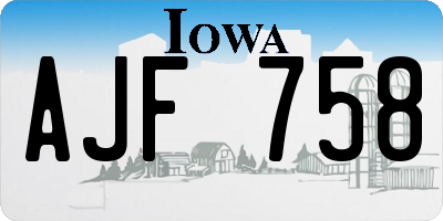 IA license plate AJF758