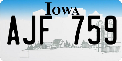 IA license plate AJF759