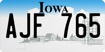 IA license plate AJF765