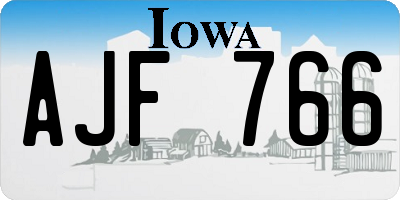 IA license plate AJF766
