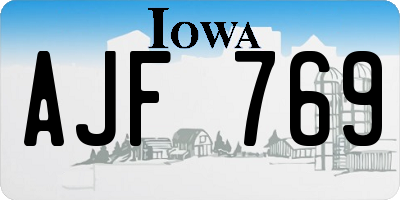 IA license plate AJF769