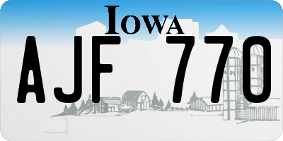 IA license plate AJF770