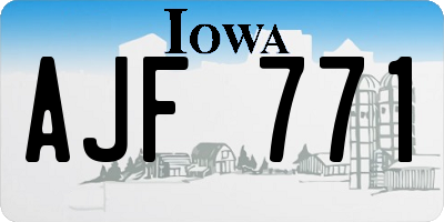 IA license plate AJF771