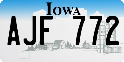 IA license plate AJF772