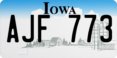 IA license plate AJF773