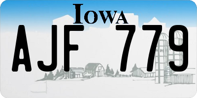 IA license plate AJF779