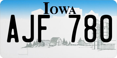 IA license plate AJF780