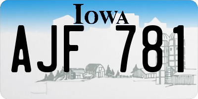IA license plate AJF781