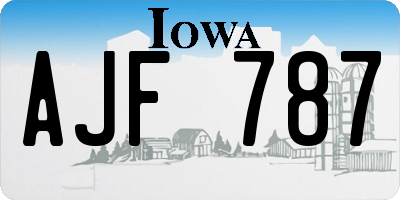 IA license plate AJF787