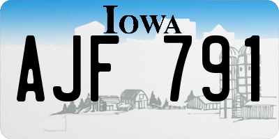 IA license plate AJF791