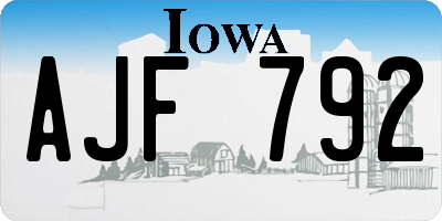IA license plate AJF792