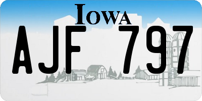 IA license plate AJF797