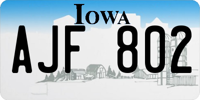IA license plate AJF802